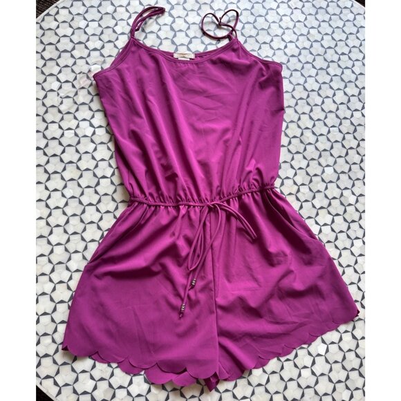 12PM By Mon Ami Womens Scalloped Hem Romper Medium - Picture 1 of 4